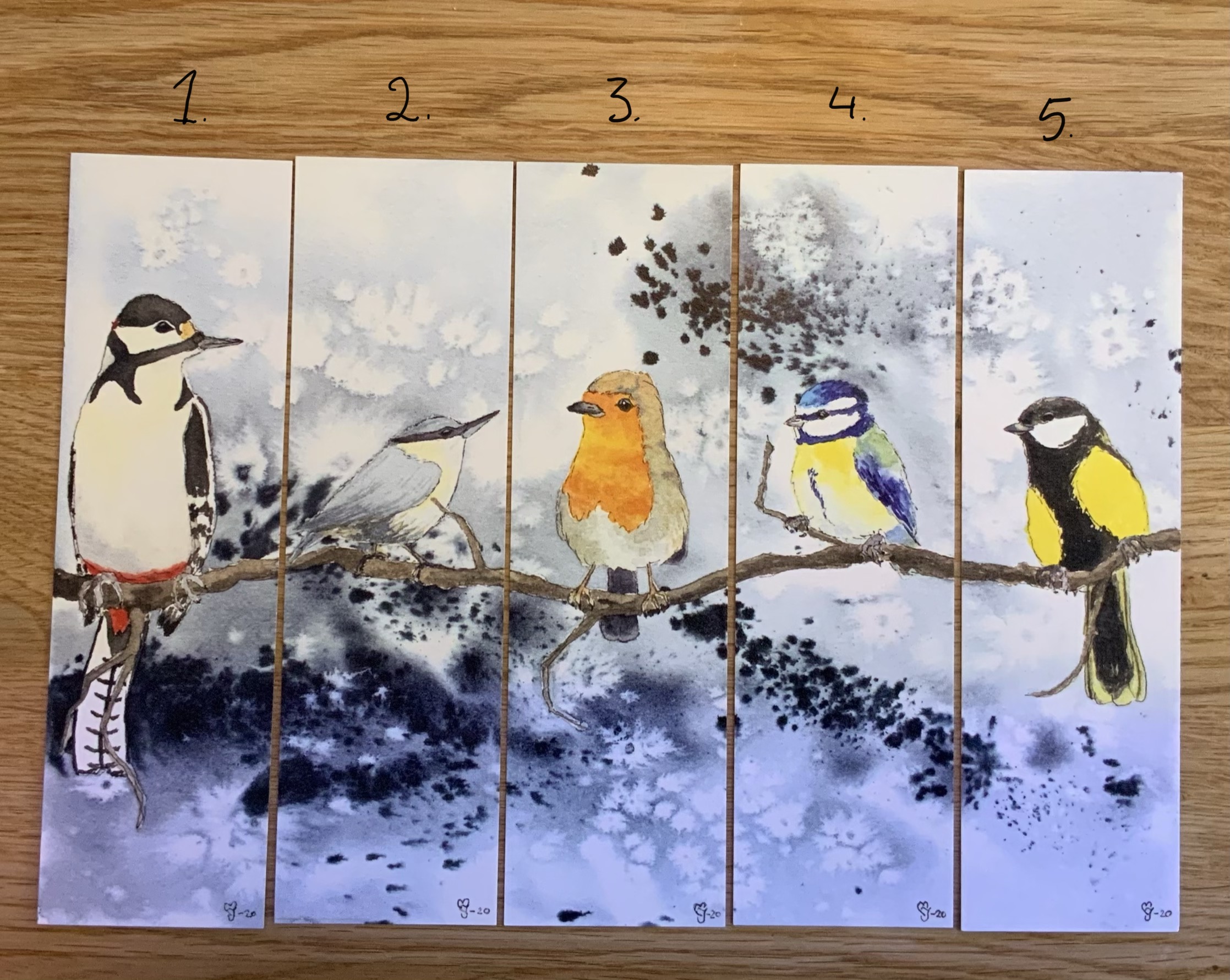 Vinterfåglar - bokmärken