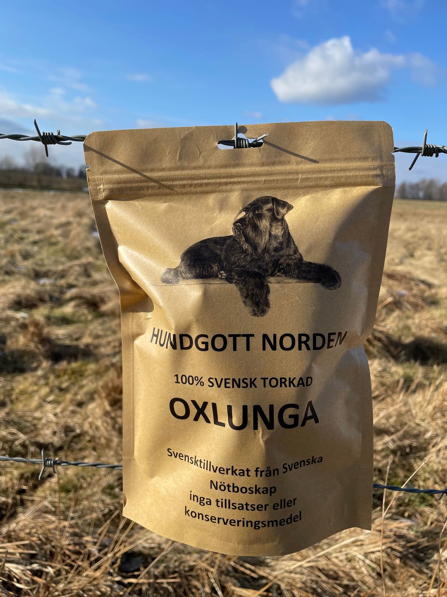 Hundgott Svensk Torkad Oxlunga 8st/påsar