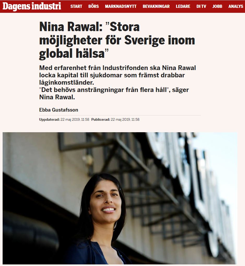 Interview in Dagens Industri (Swedish)