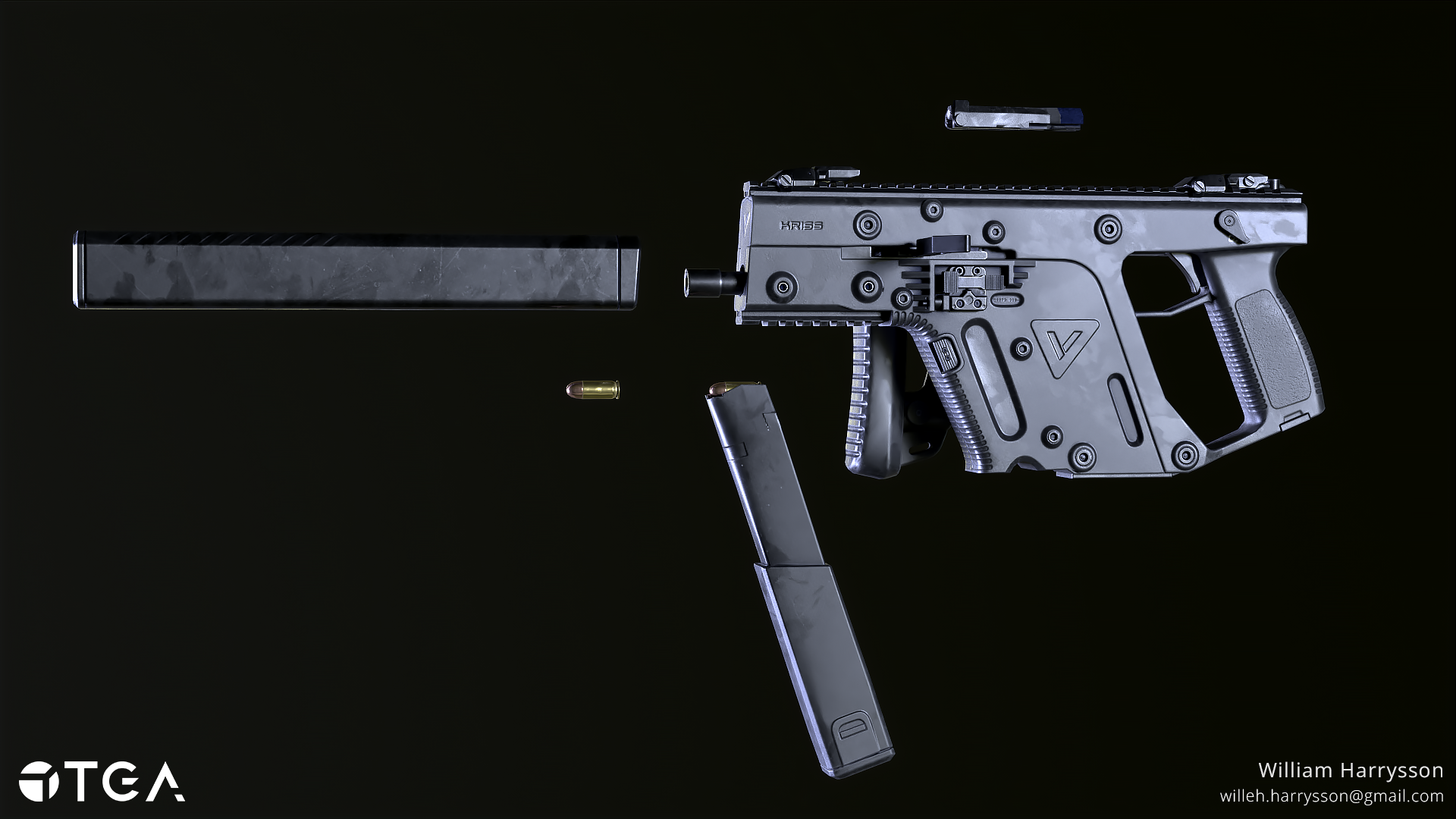 animateable parts iclude: folding stock, suppressor, trigger, magazine, Iron sights, bolt, buttons,