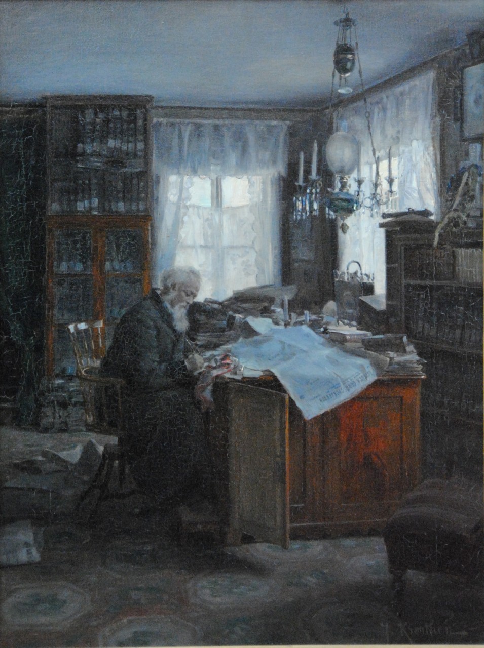 C.F. Ridderstad i sitt arbetsrum 1886, Östergötlands museum