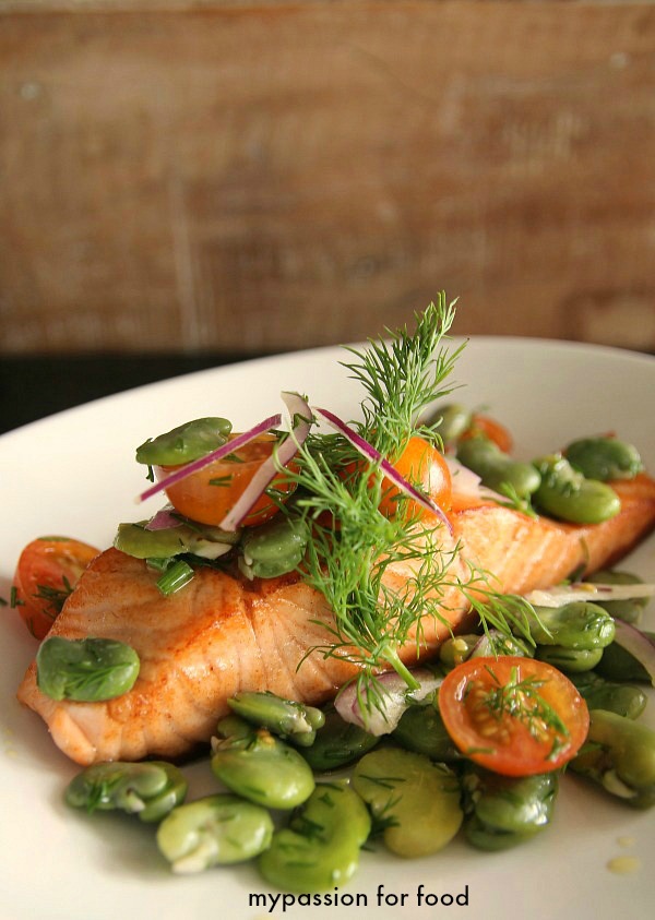 Fried Salmon with Broad Bean Salad (1 October 2015)