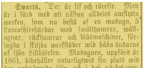 Nerikes Allehanda 1872 Svartå - Det är liv och rörelse.