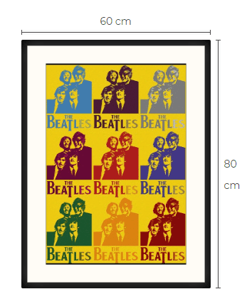 The Beatles Pop Art konsttavla med passepartout och ram