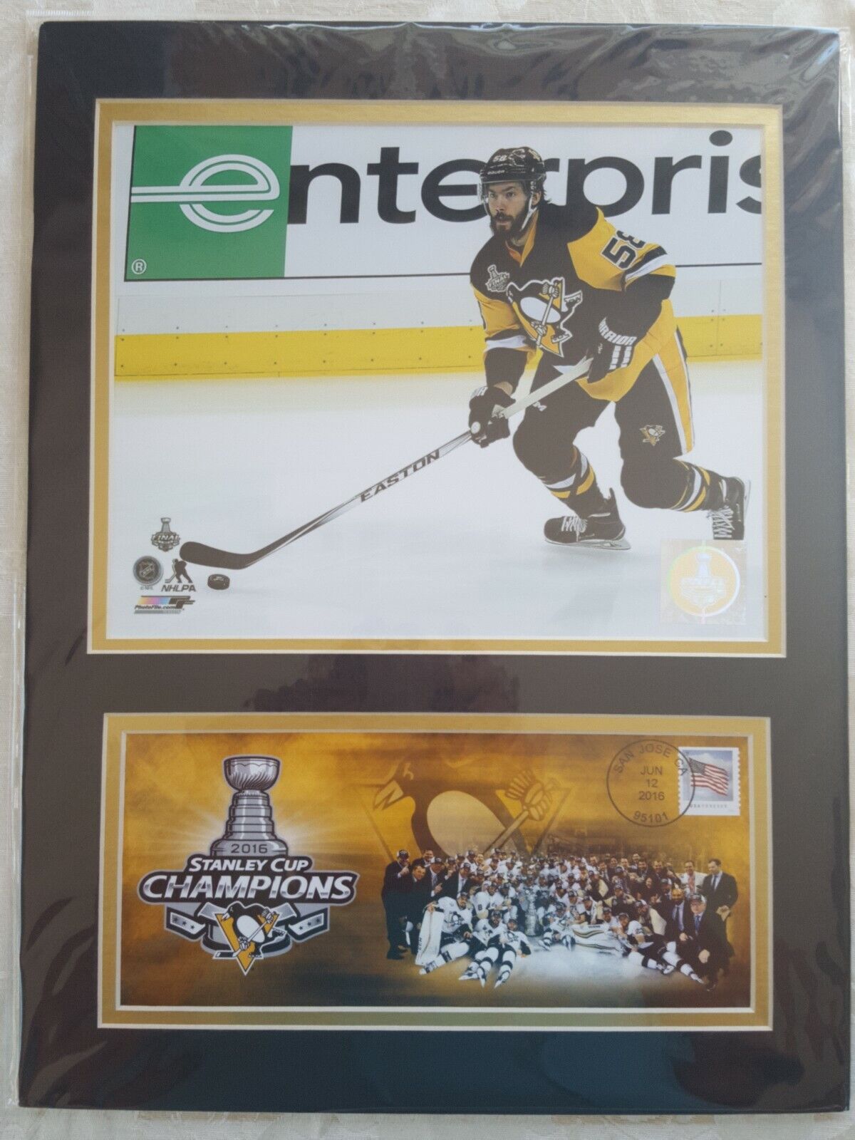 Original Pittsburgh Penguins Stanley Cup NHL tavla med ram