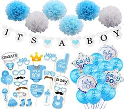 Baby party set, baby shower, it's a boy ballons.