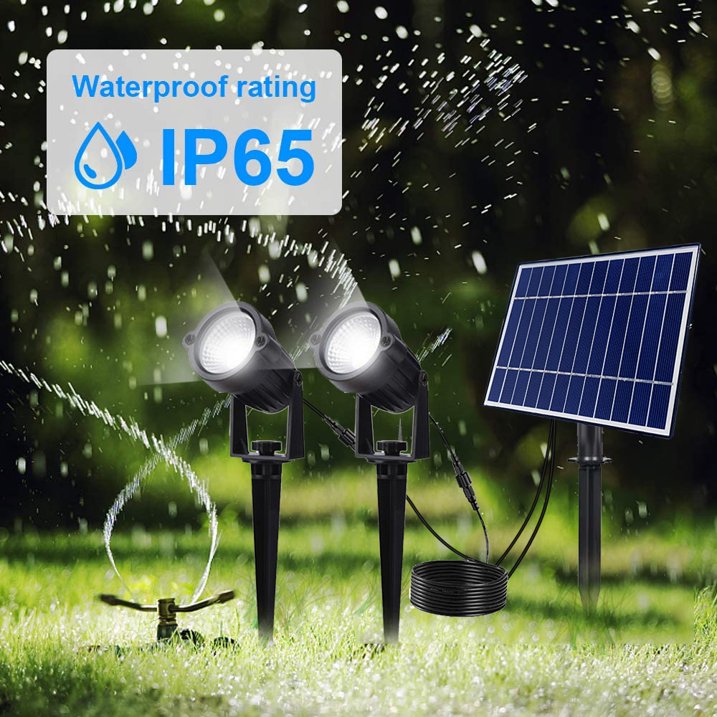 Įsmeigiami LED lauko šviestuvai įkraunami saulės energija, IP65, 2 vnt