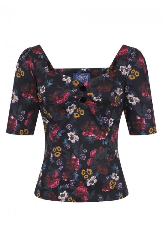 Collectifs Dolores Midnight Floral top