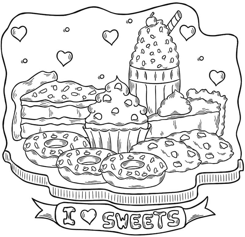 Text: I ♥ Sweets