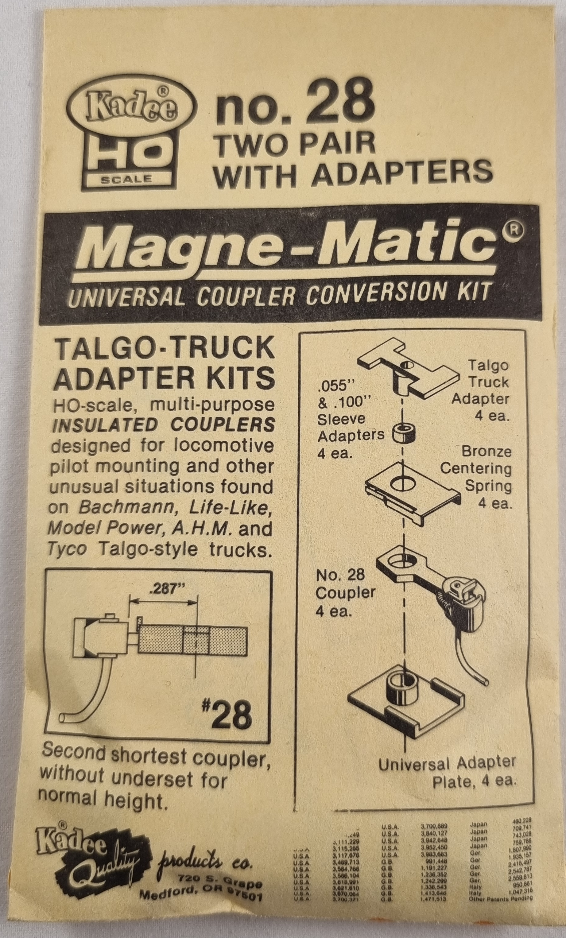 Kadee, Magnematic koppel nummer 28, Skala H0 K57 h24