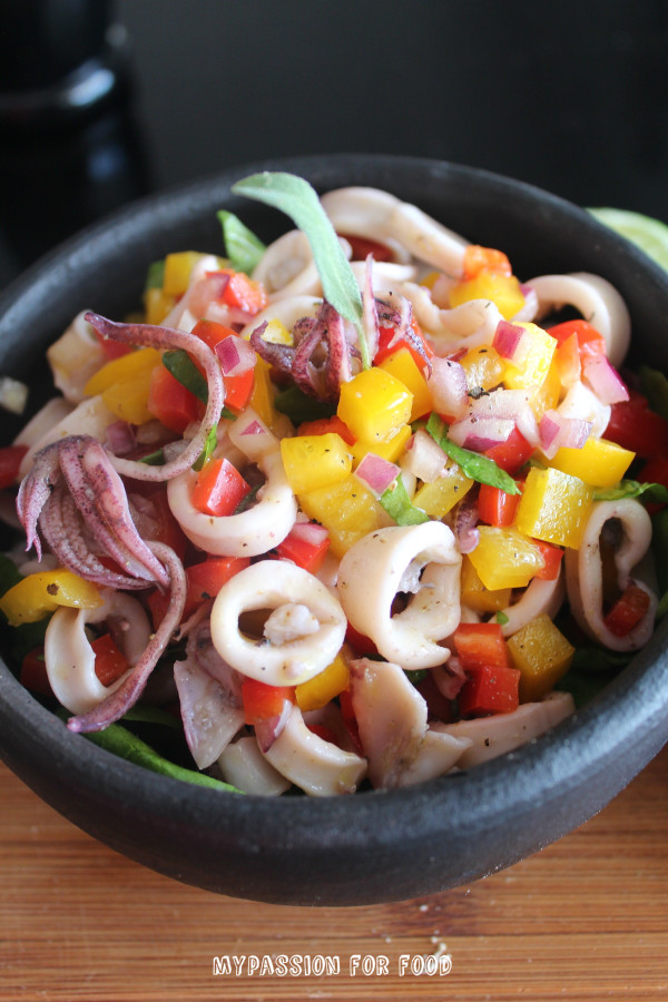 Squid Salad with Red Onion and Bell Pepper (14 March 2014)