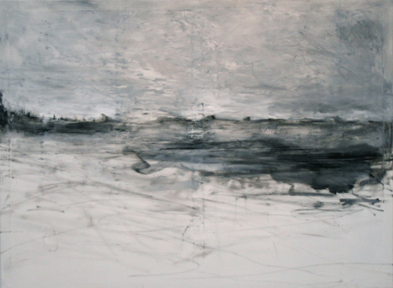 KAUKANA JOSSAIN | öljy ja hiili kankaalle | oil and charcoal on canvas | 120 x 160 cm | 2013