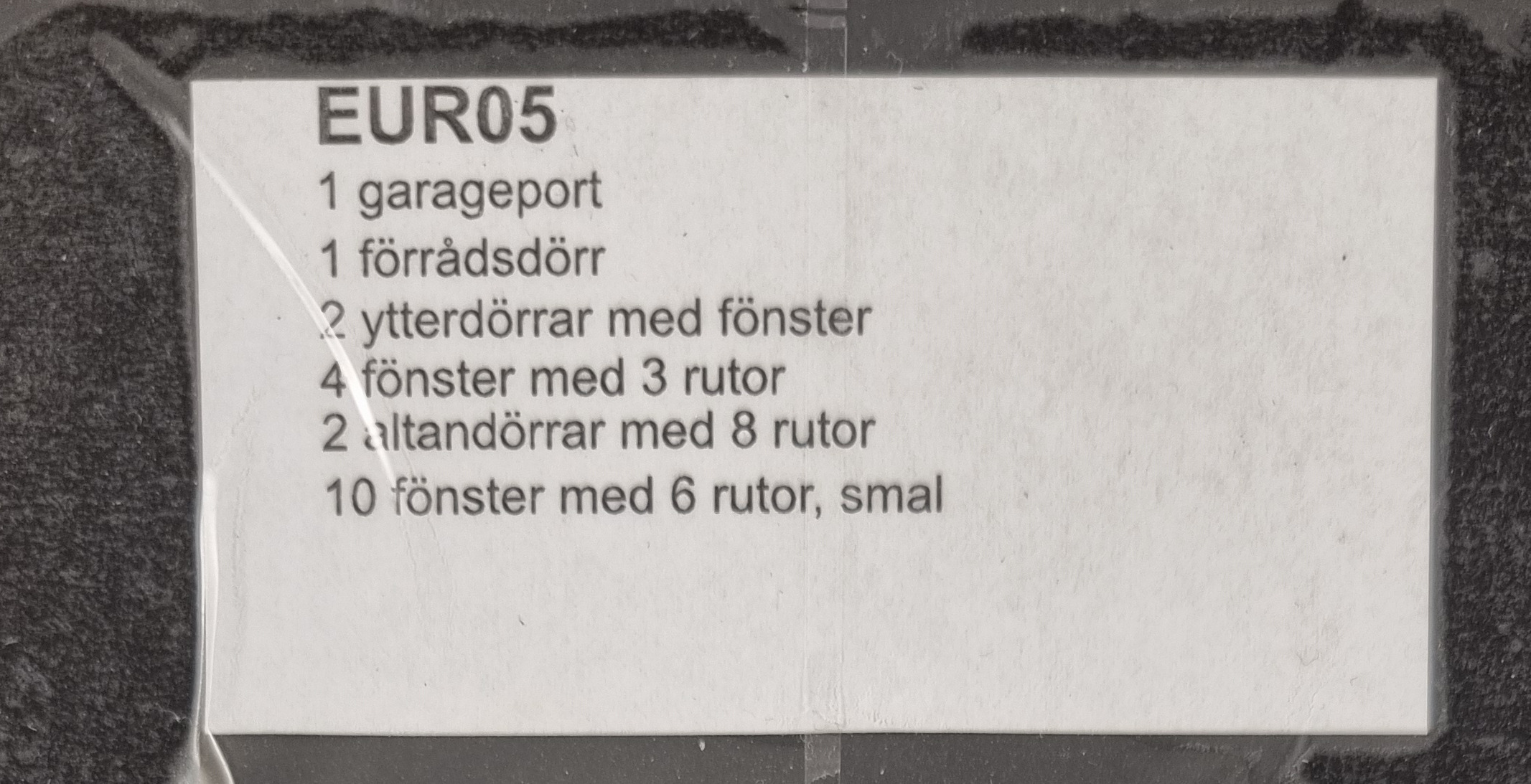 Euromod Eur 05, Fönster och dörrsats, Skala H0