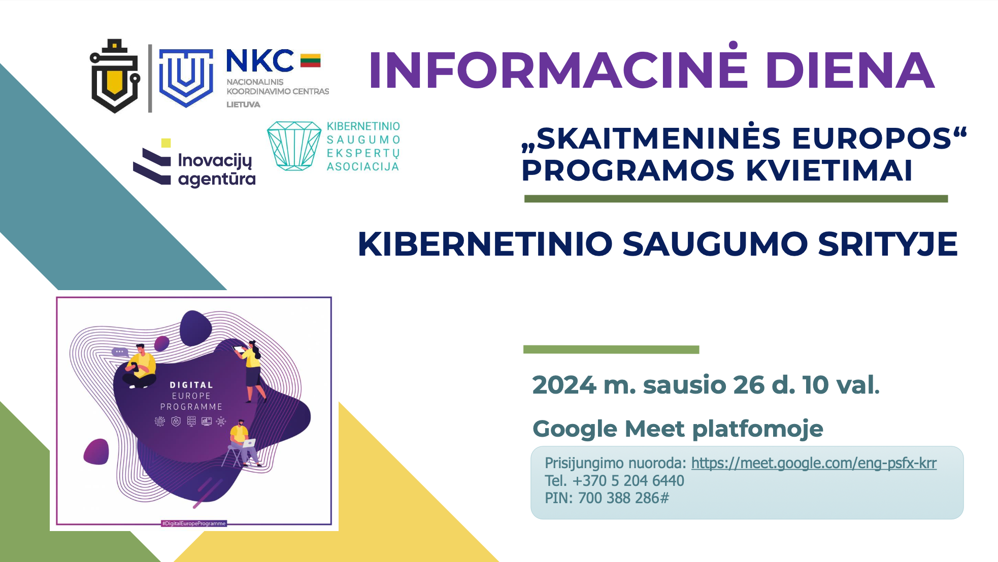 Pokalbis su NKSC: „Skaitmeninės Europos“ programos kvietimai kibernetinio saugumo srityje