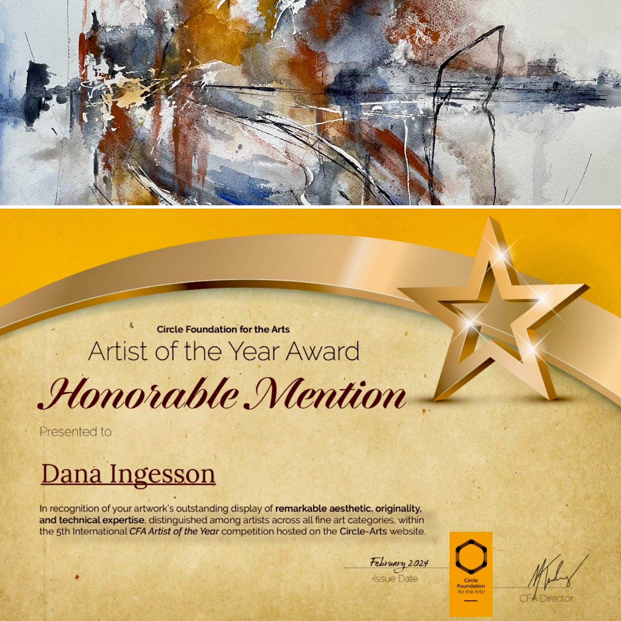 CFA  Award Artist of the YearHonorable Mention