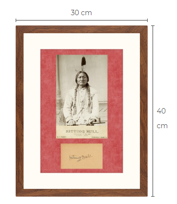 Sitting Bull konsttavla storlek 30 cm x 40 cm med ram