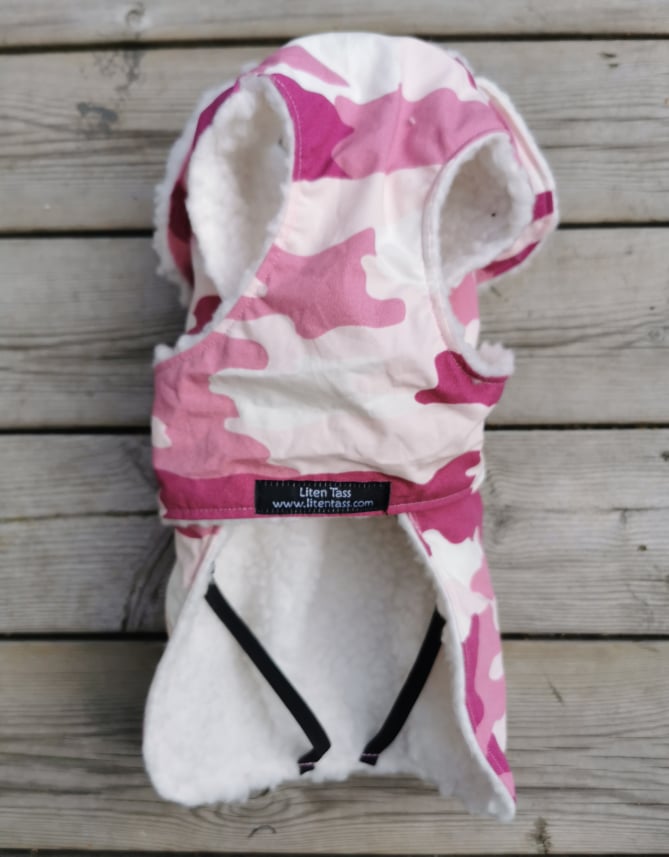 Fodrat täcke med krage, rosa camouflage