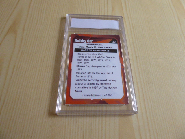 Bobby Orr 2023-2024 Custom Cards Legends samlarbild Limited Edition 1 av 100 gjorda