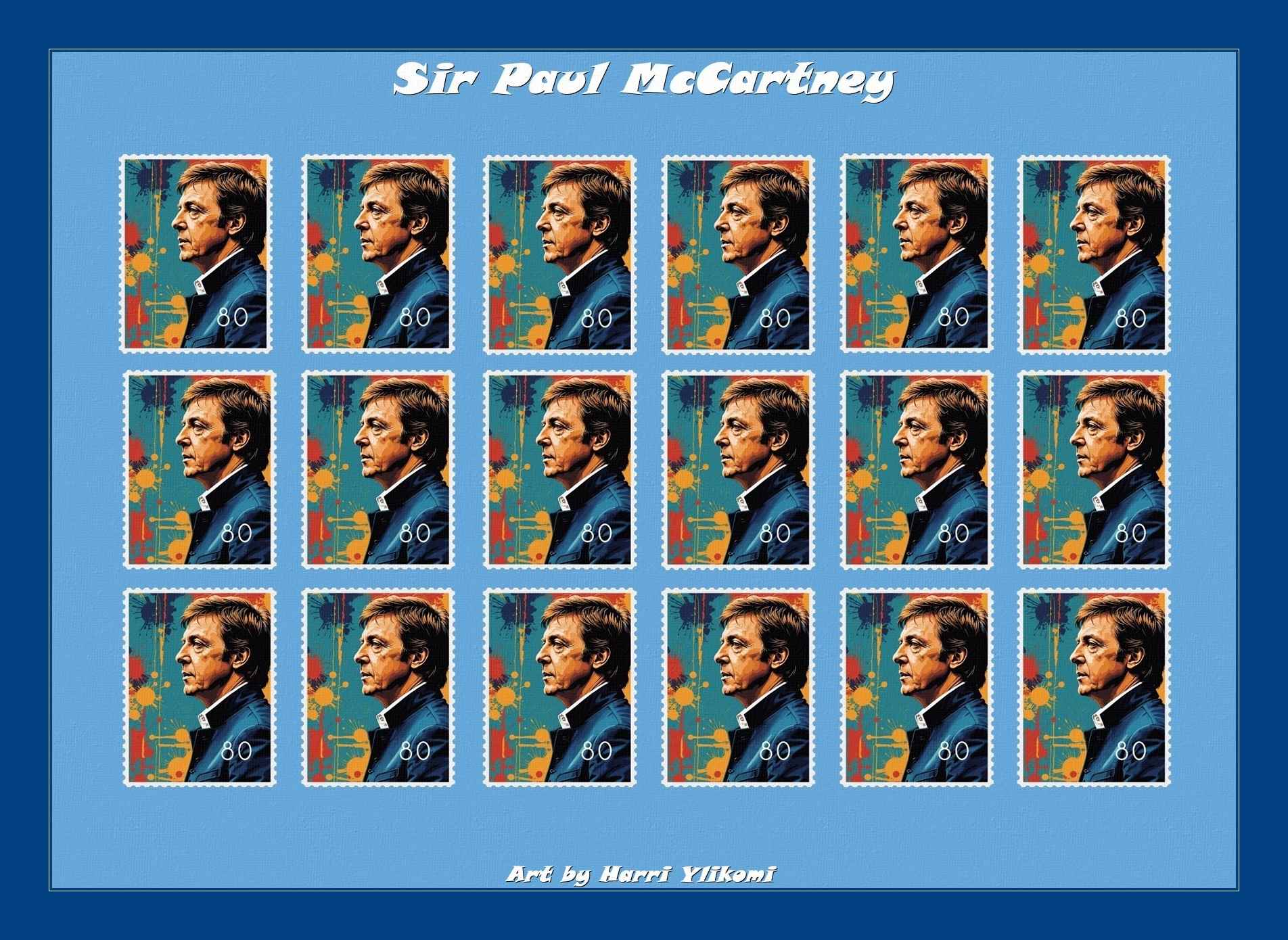 Sir Paul McCartney The Beatles konst poster storlek A4