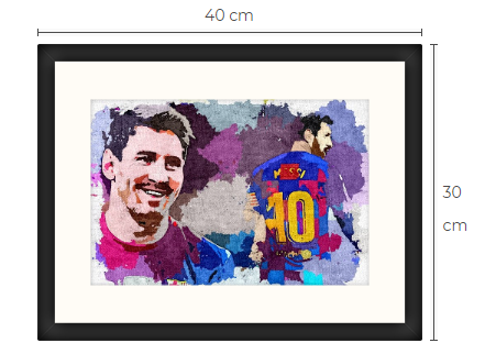 Unik Lionel Messi konsttavla
