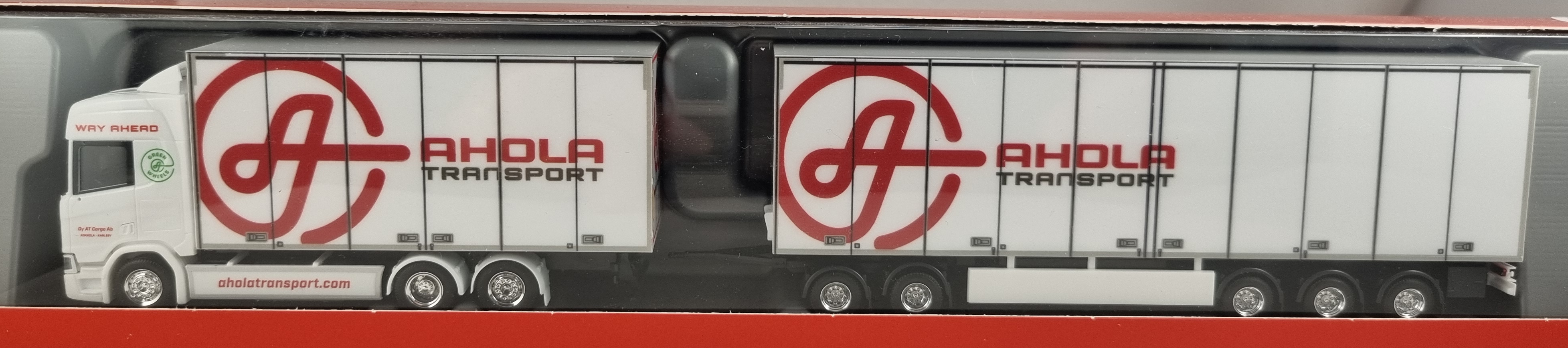 Herpa 315678, Scania Bil och släp Ahola transport, Skala H0, H30