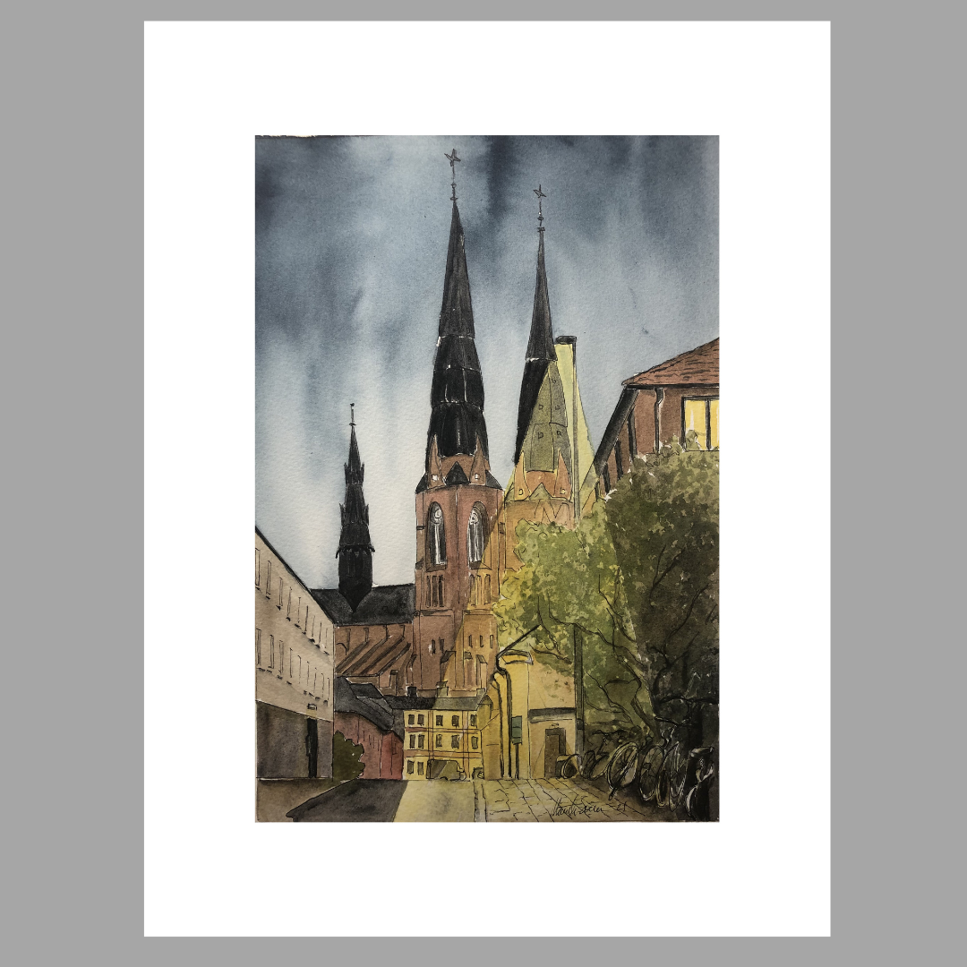 Domkyrkan, St Larsgatan Uppsala  (30x40cm)