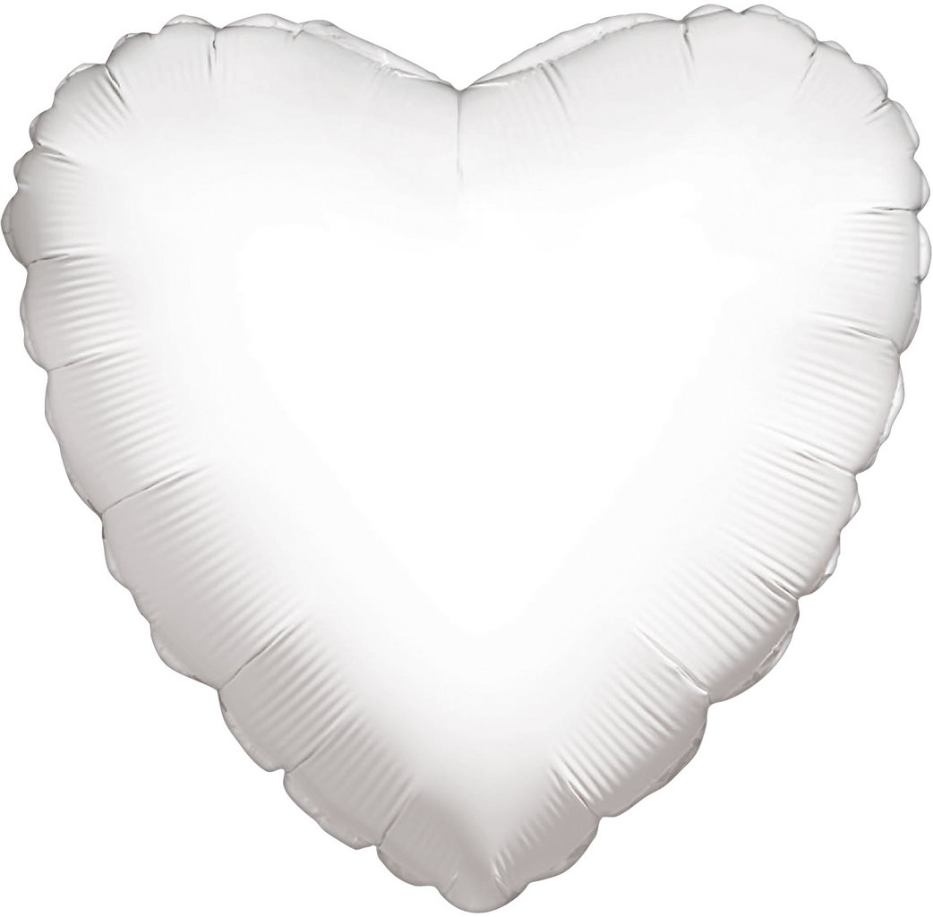 Balta širdelė folinis balionas