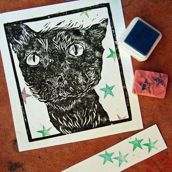 Lino cut.