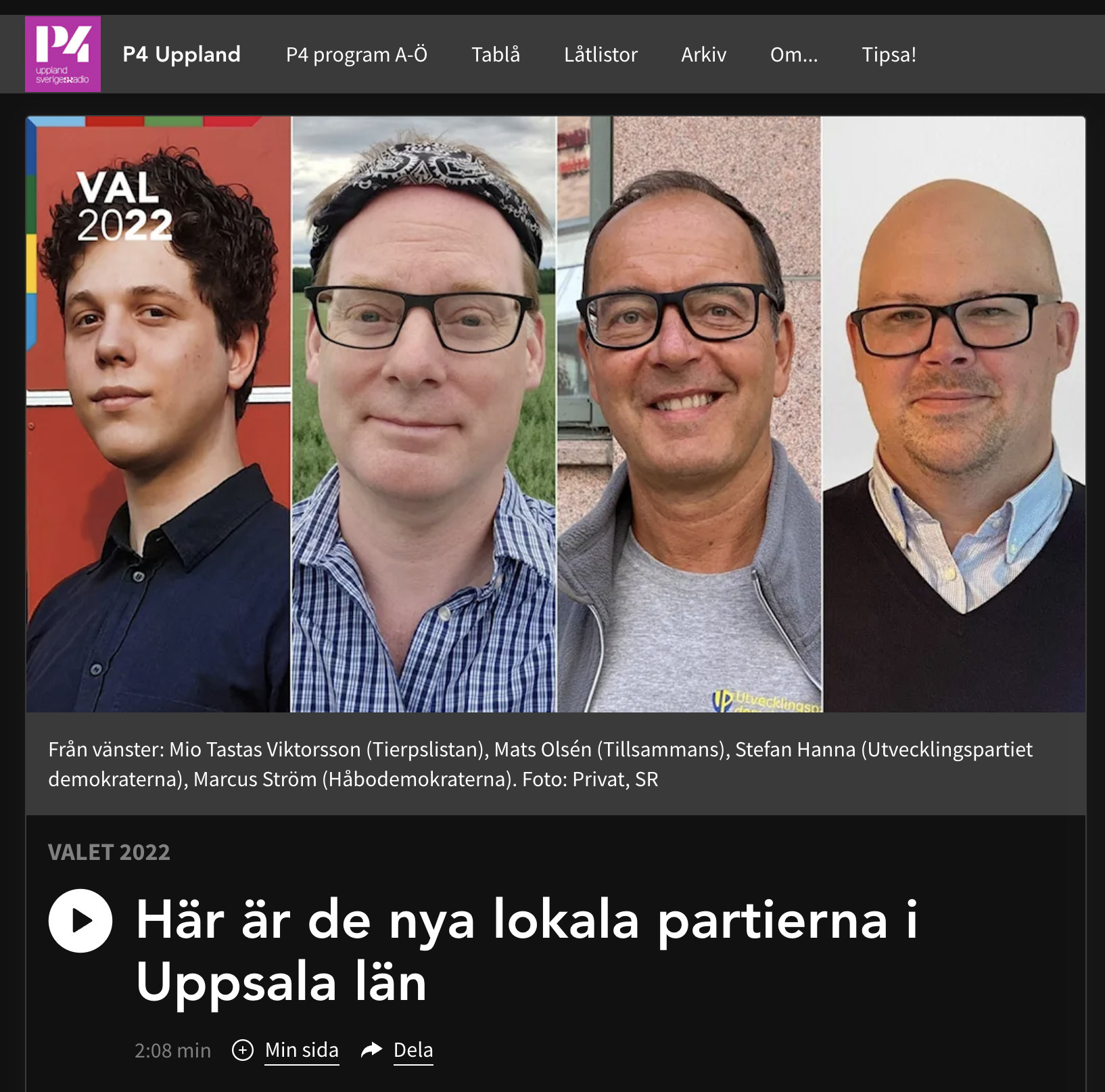 Inslag i P4 om Tierpslistan