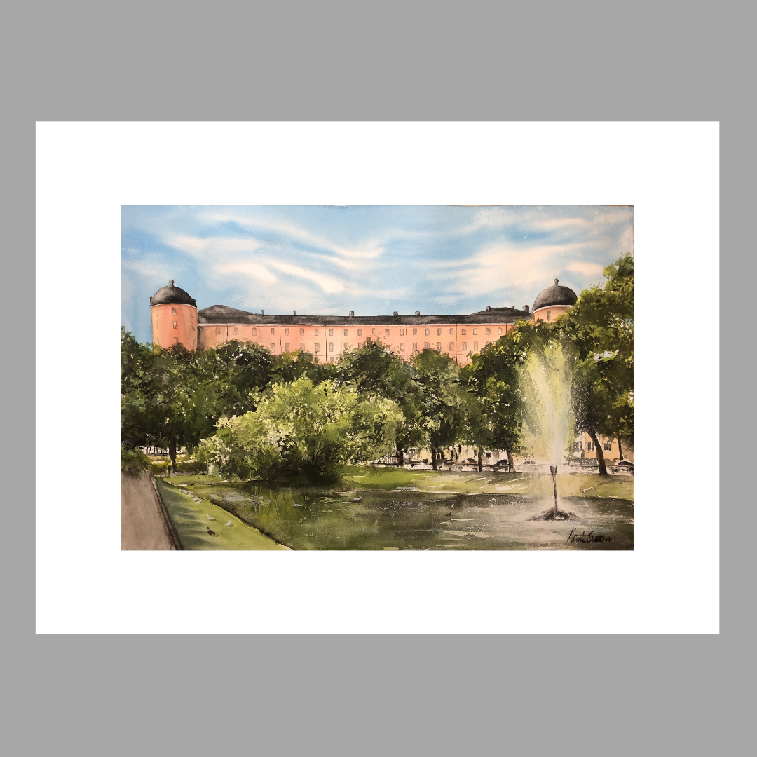 Uppsala Slott, Svandammen 30x40 cm