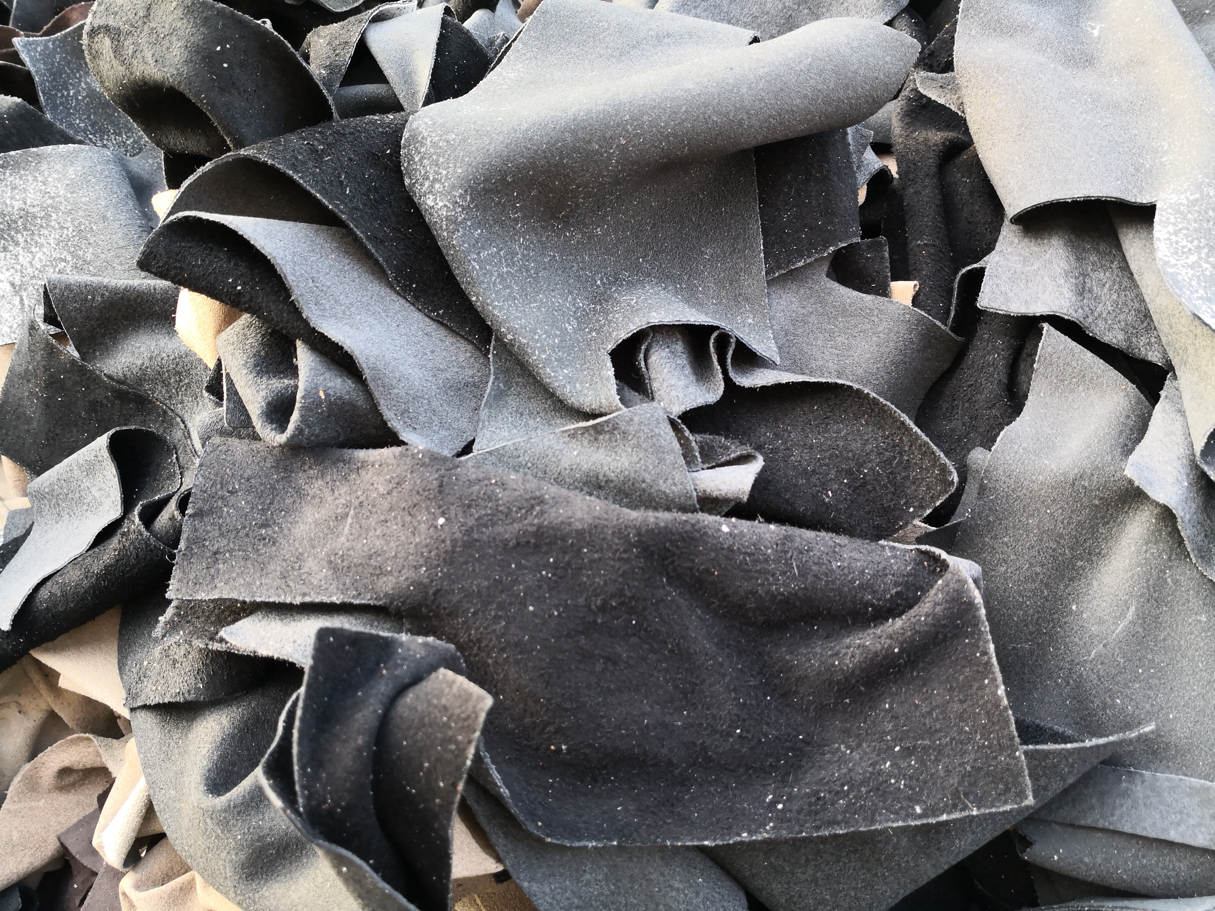 Scraps of split leather