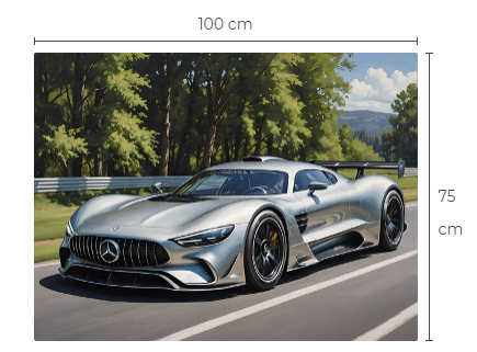 Mercedes-Benz aluminiumtavla storlek 75 cm x 100 cm