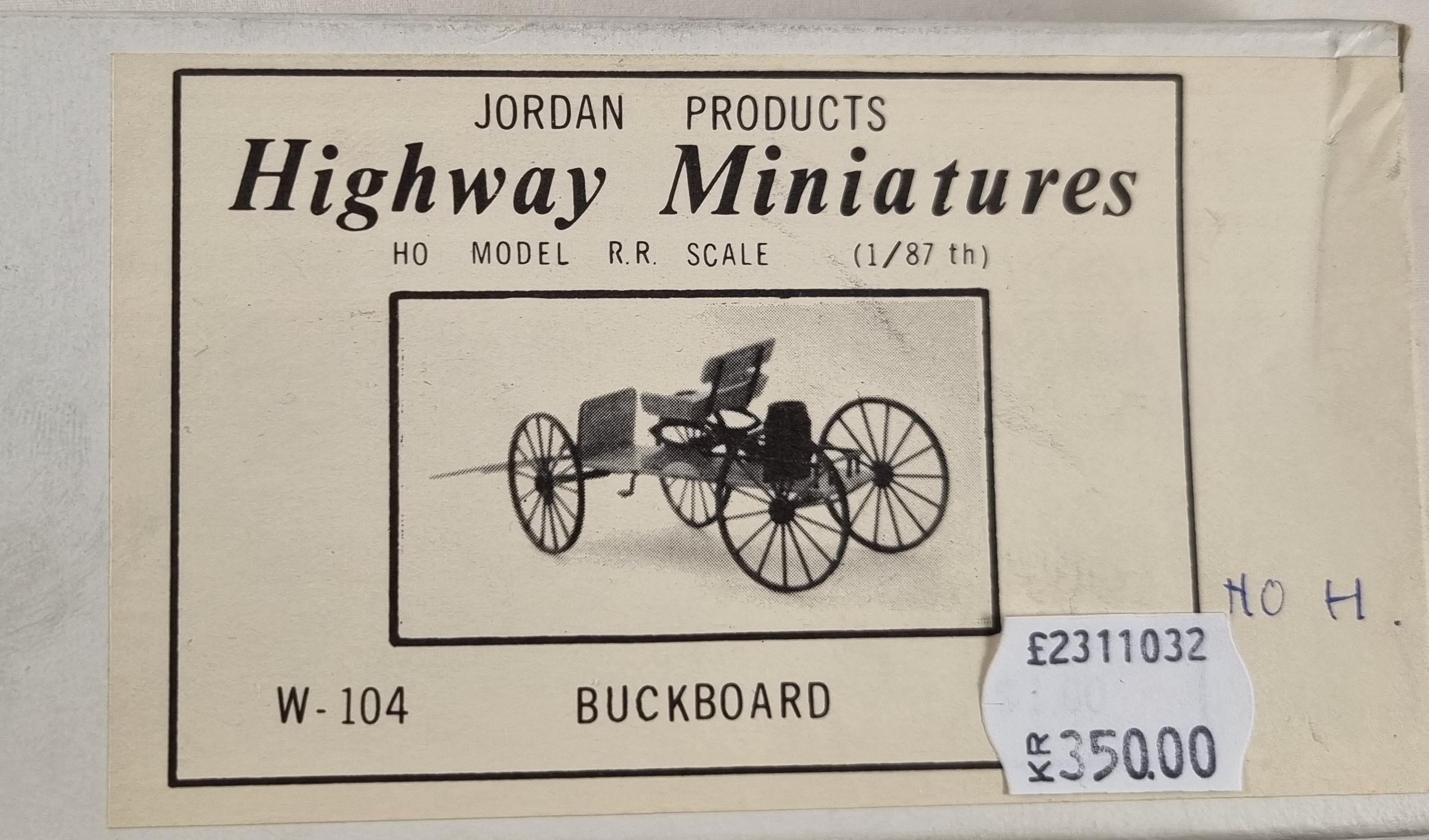 Highway miniatures W-104, Vagn, Skala H0