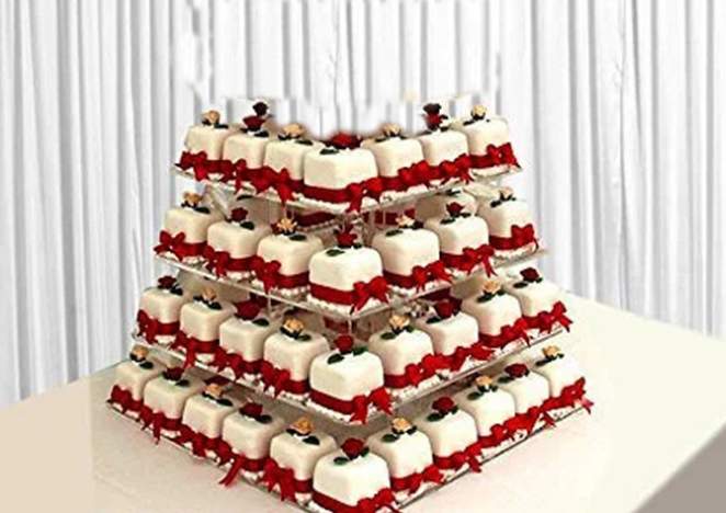 Cupcake-stativ, tårtställ i akryl, cupcake-hållare, godis, cupcake-torn, bar, festdekoration