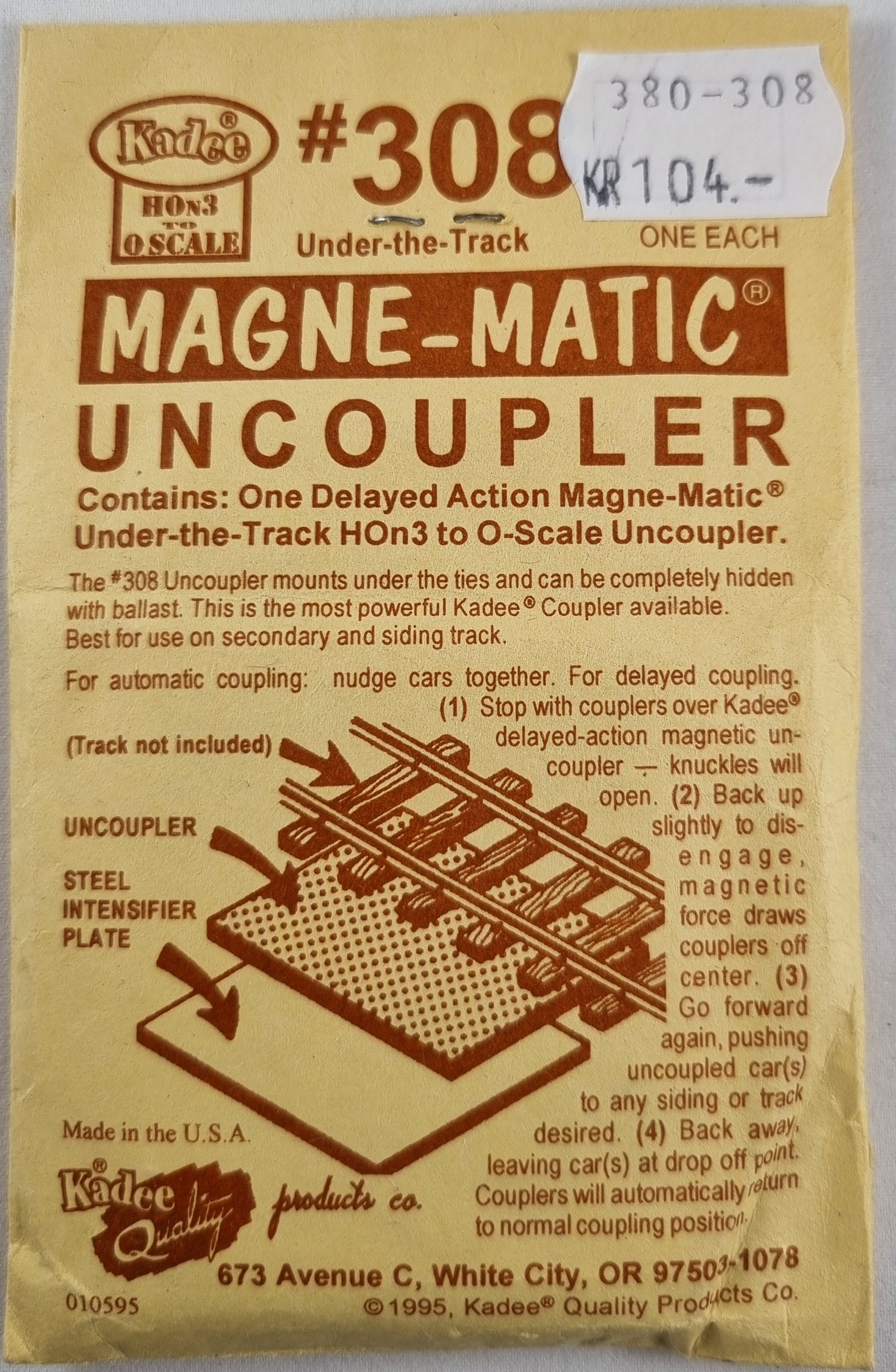 Kadee, Magnematic uncoupler 308, Skala H0, K57 H24