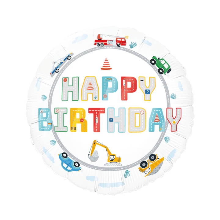 Happy birthday balionas mašinos