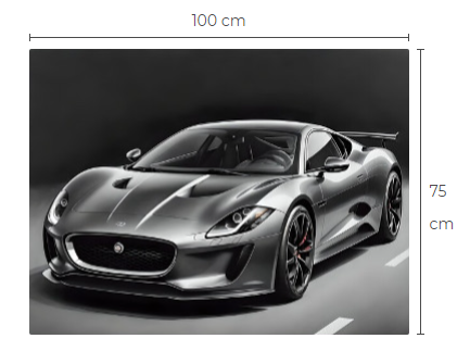 Jaguar aluminiumtavla storlek 75 cm x 100 cm
