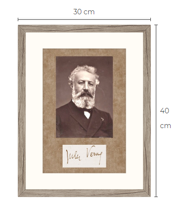 Jules Verne konsttavla storlek 30 cm x 40 cm med ram