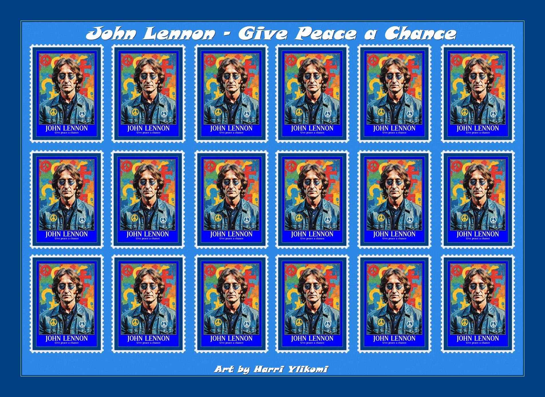 John Lennon Give Peace a Chance The Beatles konst poster storlek A4