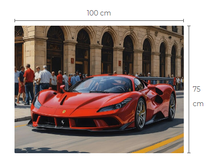 Ferrari aluminiumtavla storlek 75 cm x 100 cm