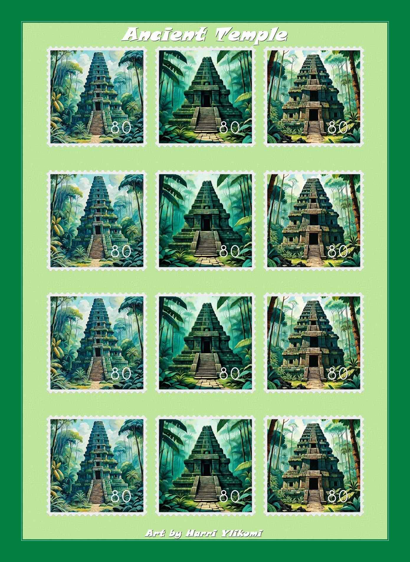 Ancient temple in the jungle konst poster storlek A4