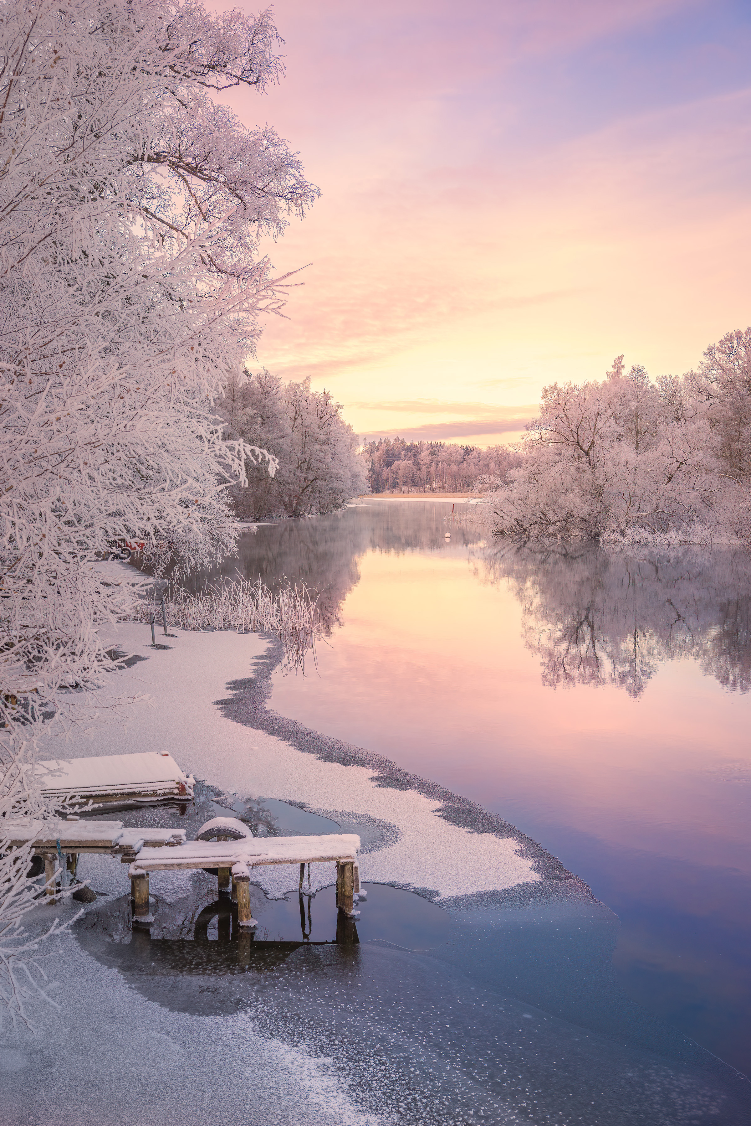 Kall vinter scen i Sverige