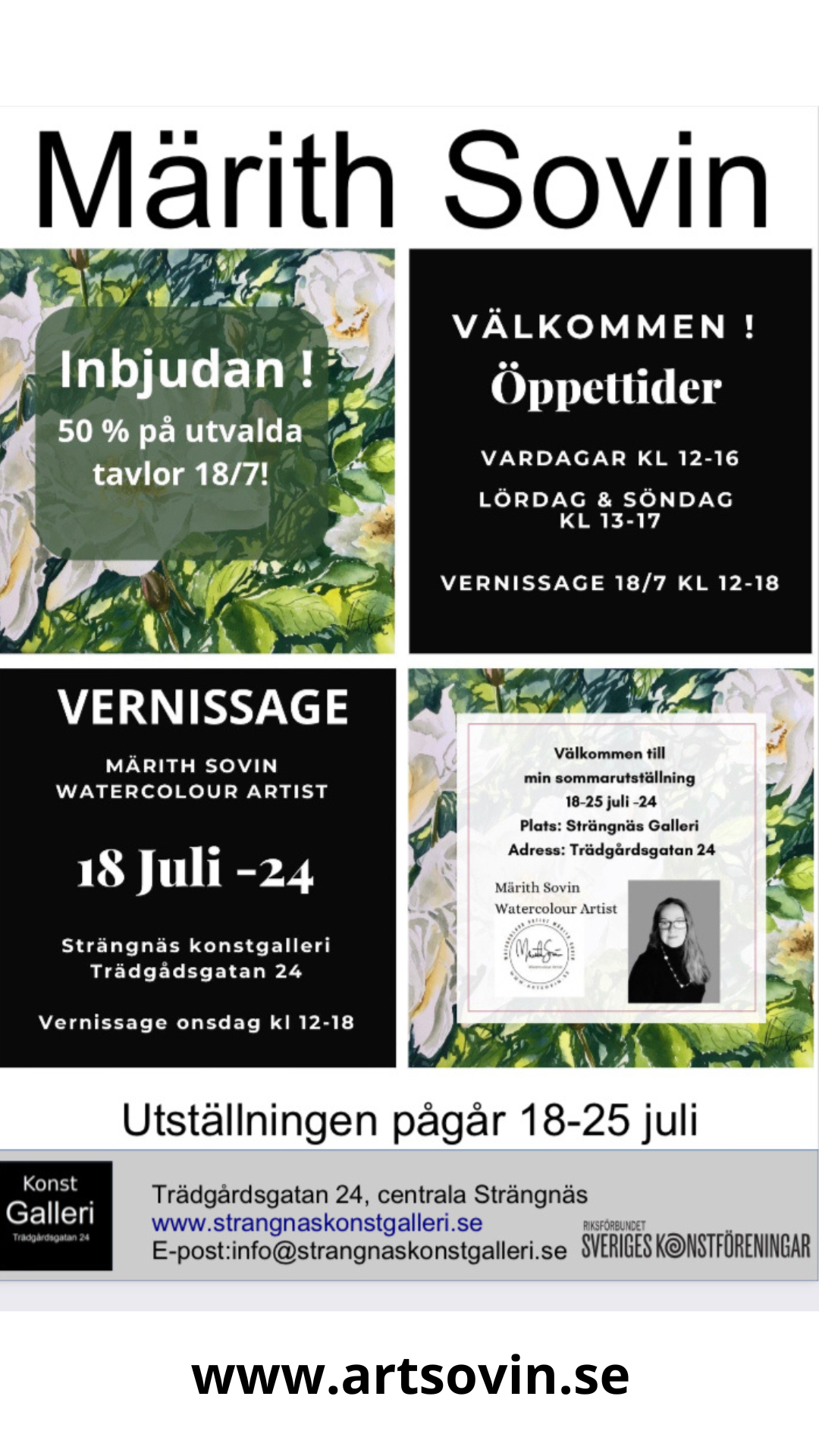 Sommarutställning på Strängnäs konstgalleri 18-25 juli -24