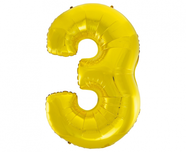 Trejetas auksinis folinis balionas skaičius