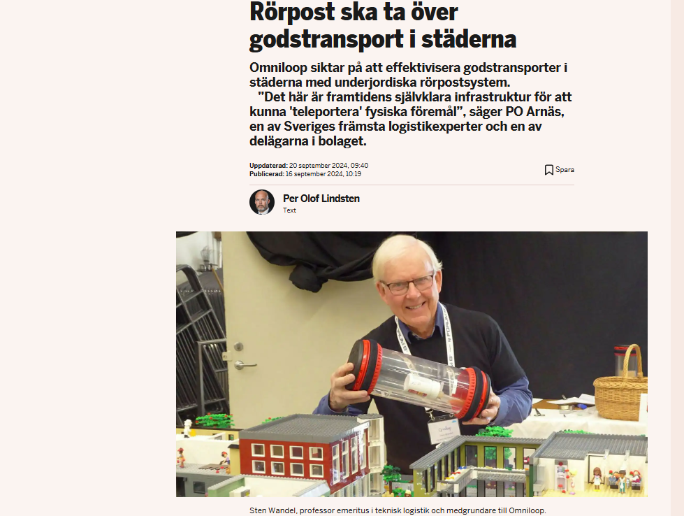 Omniloop Featured in Dagens Industri: Pioneering the Future of Urban Logistics