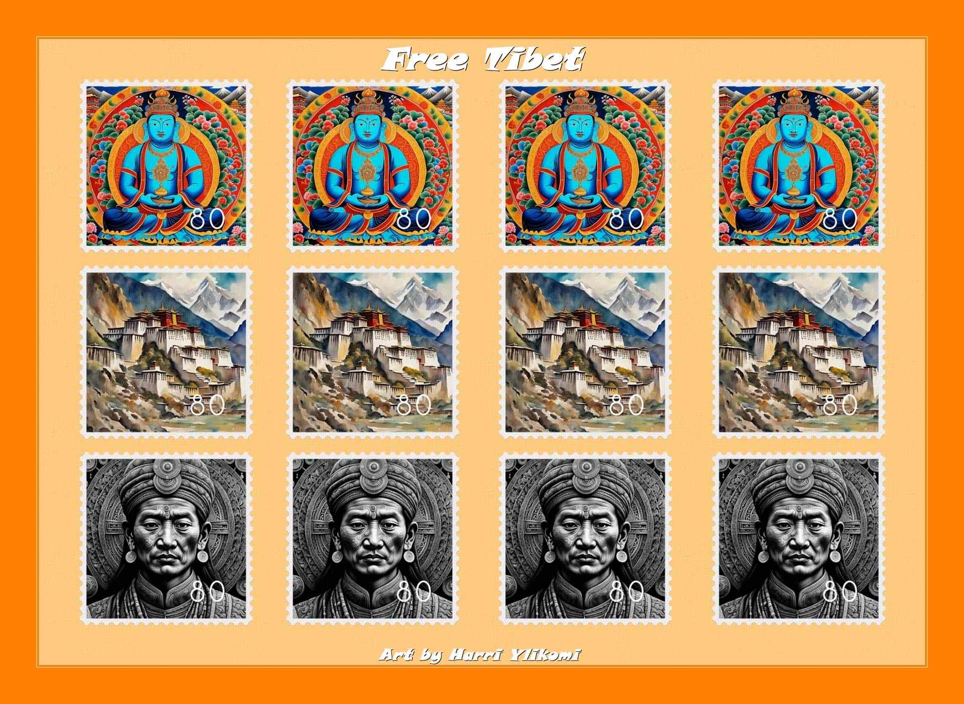 Free Tibet konst poster storlek A4