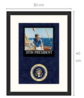 John F. Kennedy konsttavla storlek 30 cm x 40 cm med ram