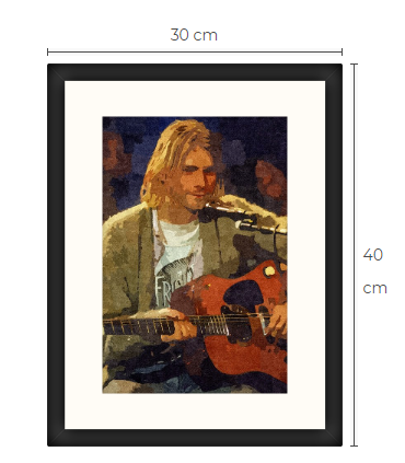 Unik Kurt Cobain konsttavla