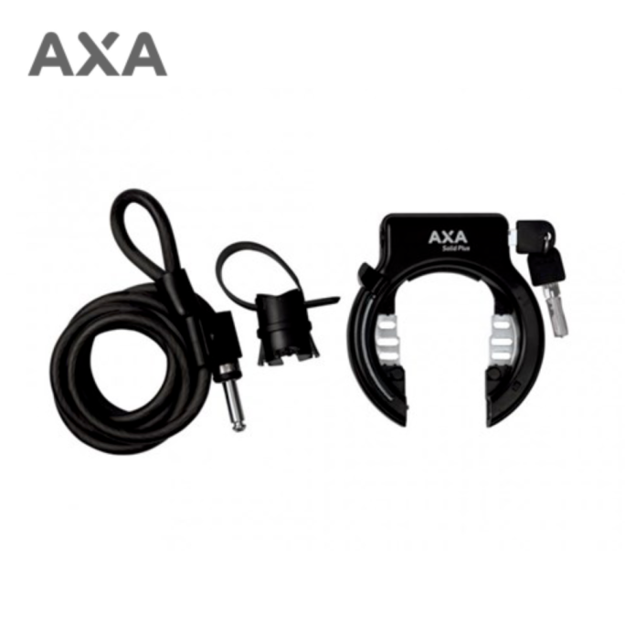 Ringlås AXA Solid Plus + Låsvajer 150cm