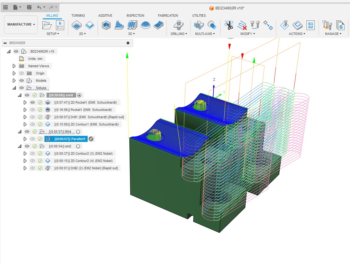 Beräknade fräsbanor i Fusion 360